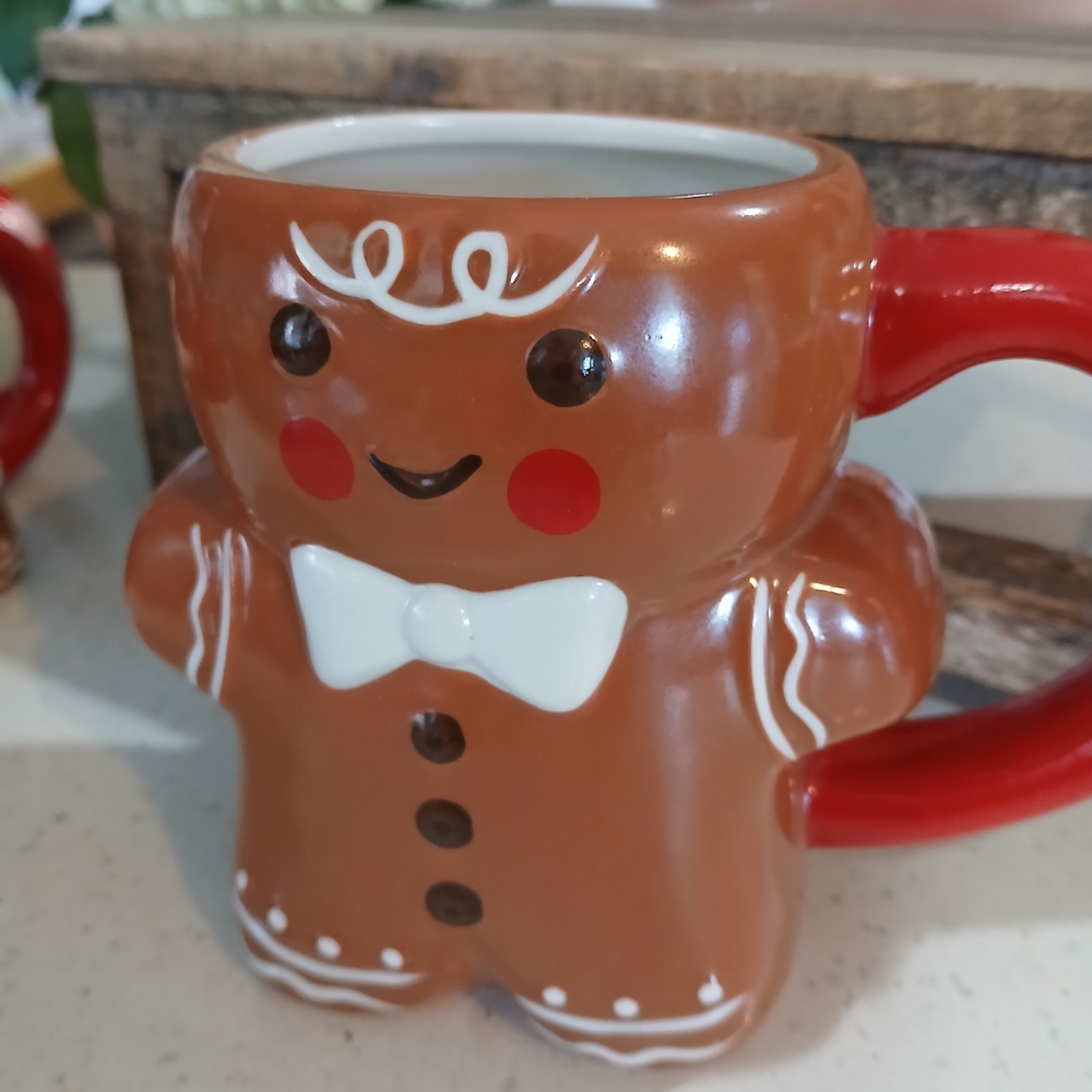 Target Gingerbread Man Mug with Red Handle